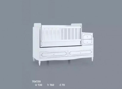 Kinderbett Säugling Baby Kleinkind Bett Holzbett Weiß mit Regalen